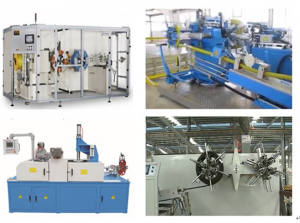 Automatische horizontale Rohrwickelmaschine im Betrieb