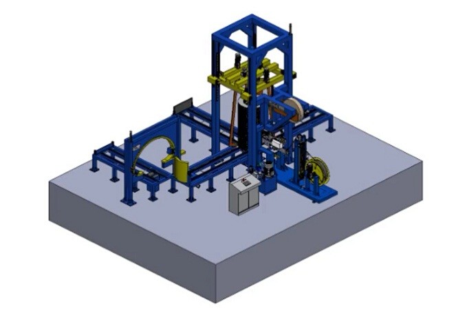 Wire coil compactor and strapping line