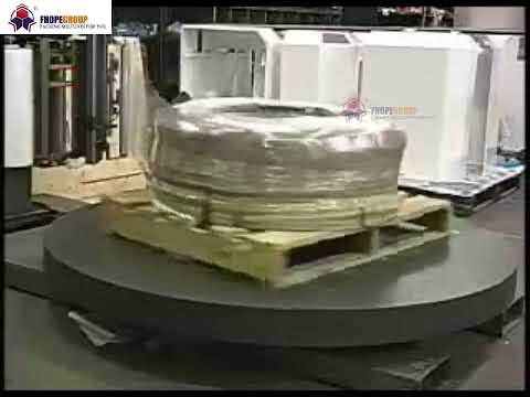 steel coil pallet turntable stretch wrap machine automated