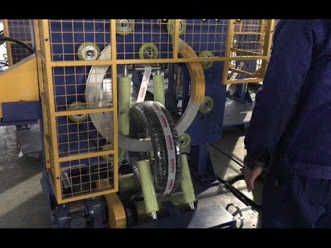 Tyre packing machine Mesin pengepakan ban, mesin pembungkus