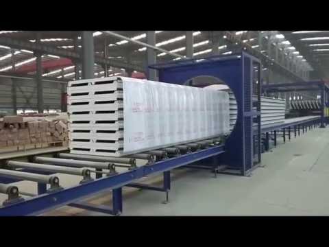 Sandwich panel wrapping machine, panel packing machine