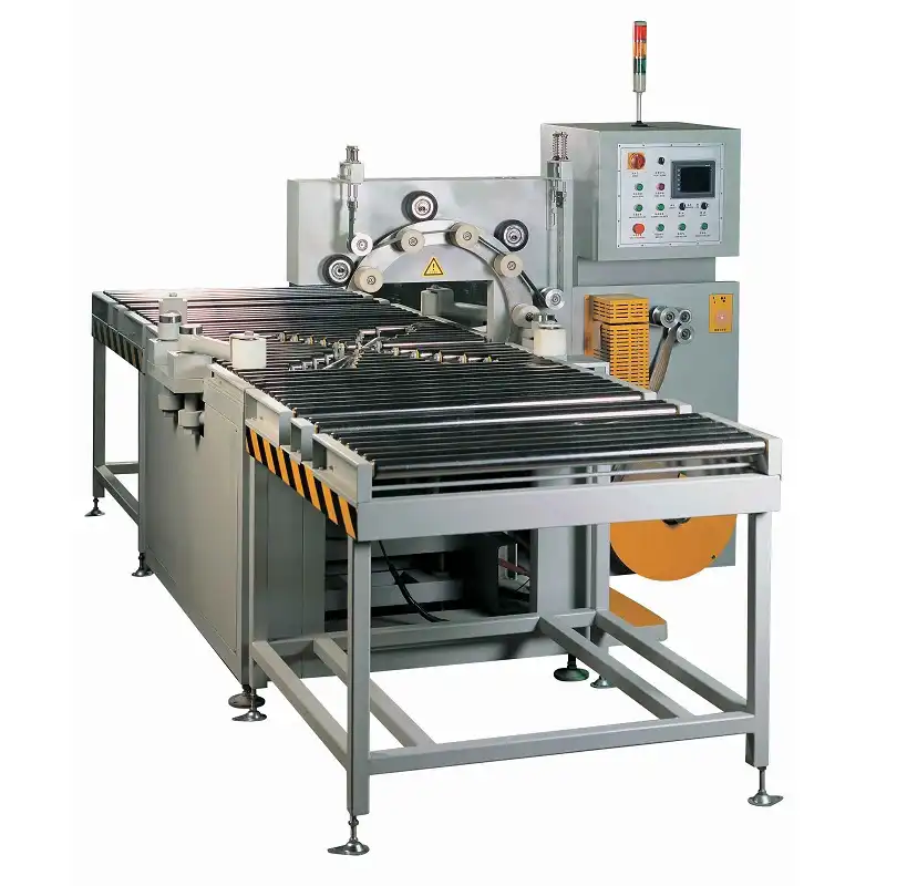 Automatic steel wire coil packing machine