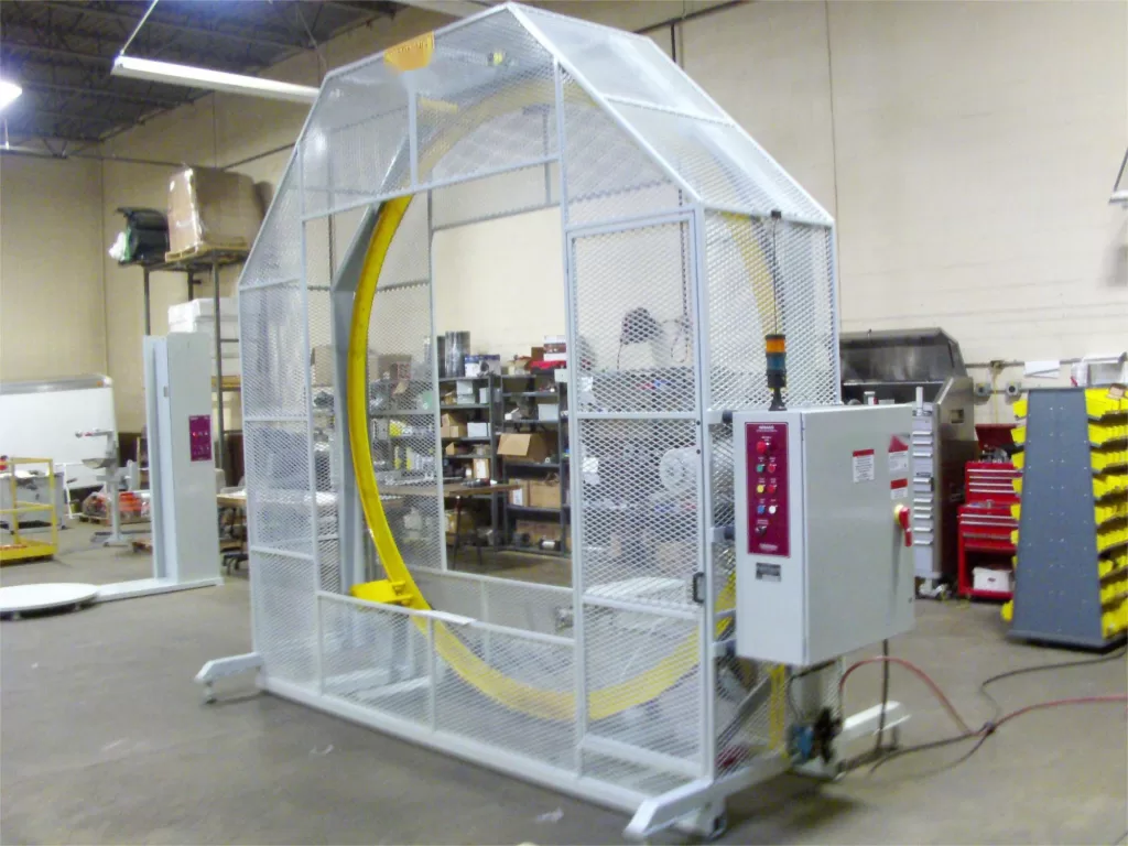 Fabricated steel rotating ring used in orbital wrappers