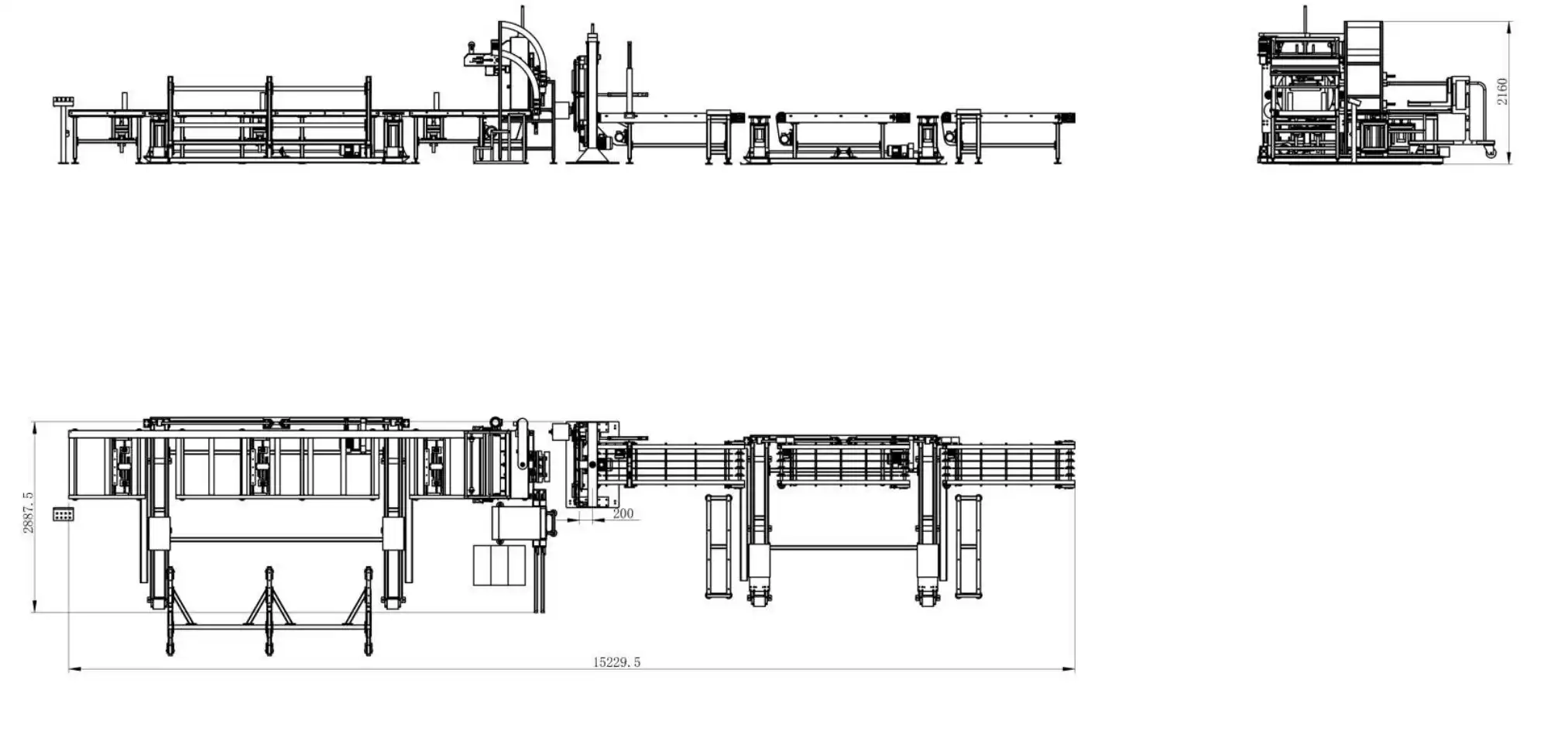 Aluminum profile packing line with timber feeding-for sale