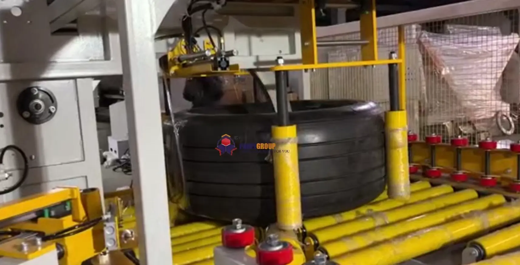 A bearing packing machine with a coil