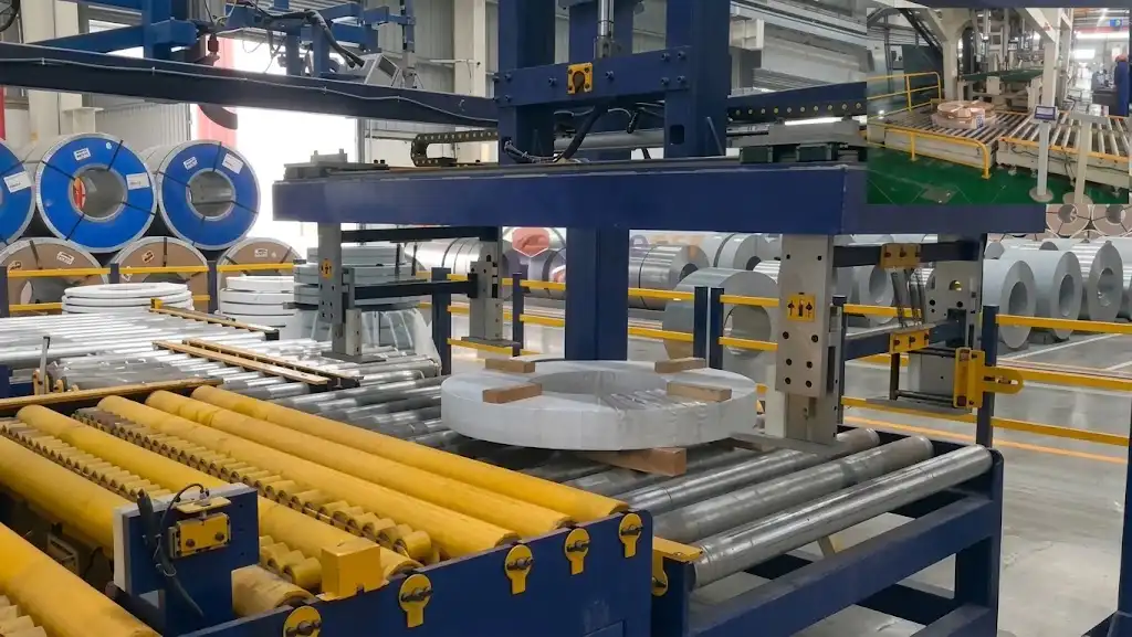 Stop Turning Coils by Hand: Automatic Coil Turnover, Feeding & Wrapping Line Stop Turning Coils by Hand: Automatic Coil Turnover, Feeding & Wrapping Line