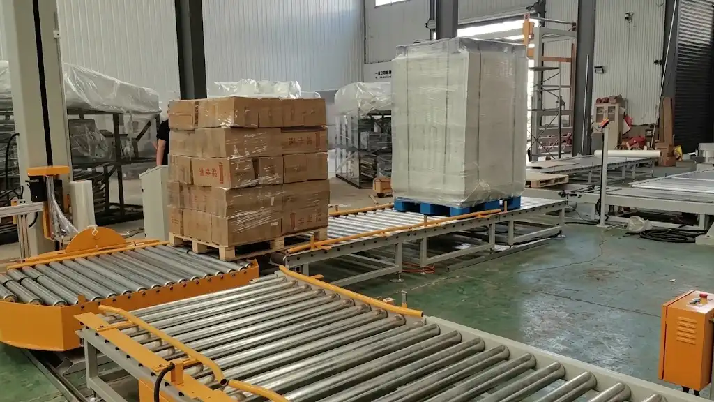 Automatic Pallet Wrapping Machine Test Run In The Factory Automatic Pallet Wrapping Machine Test Run In The Factory