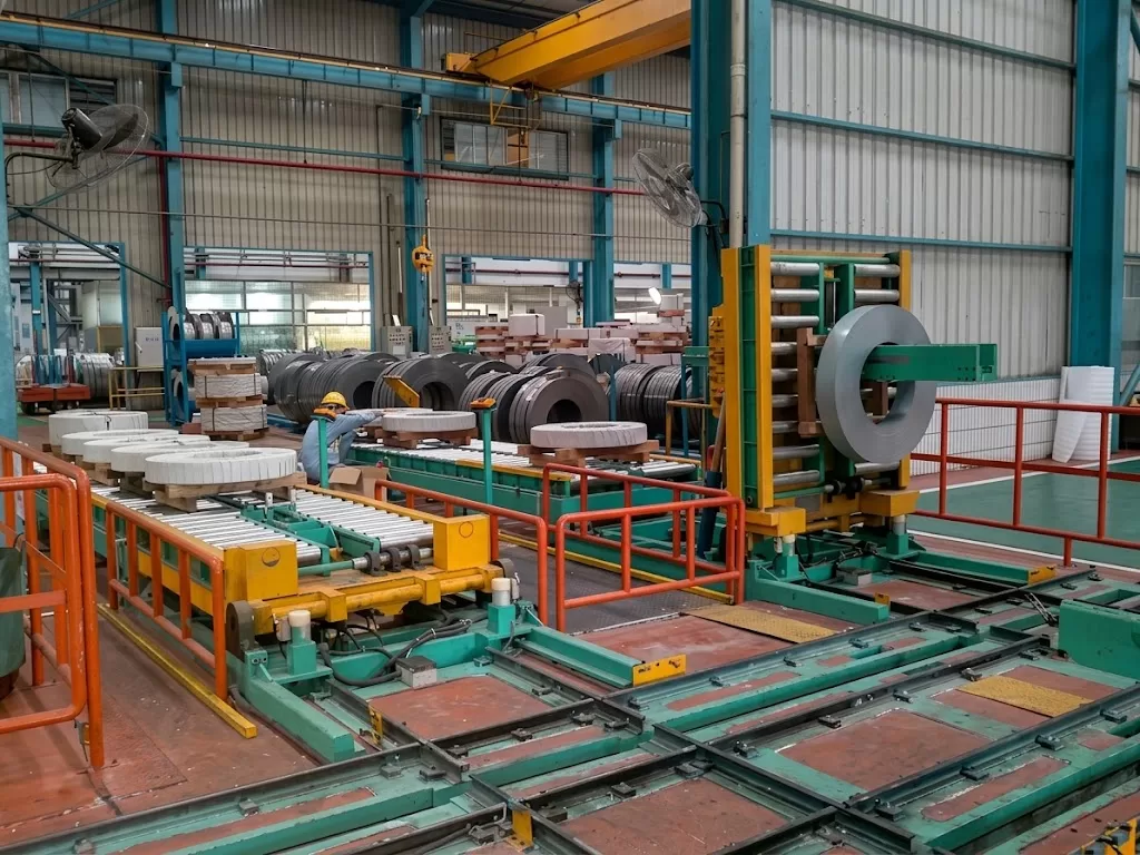 How The Coil Upender Gathering The Steel Coil From Coil Car And 90 Degree Turning