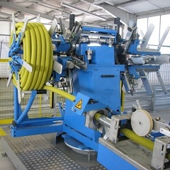 Automatic hose | pipe coiling machine & strapping machine