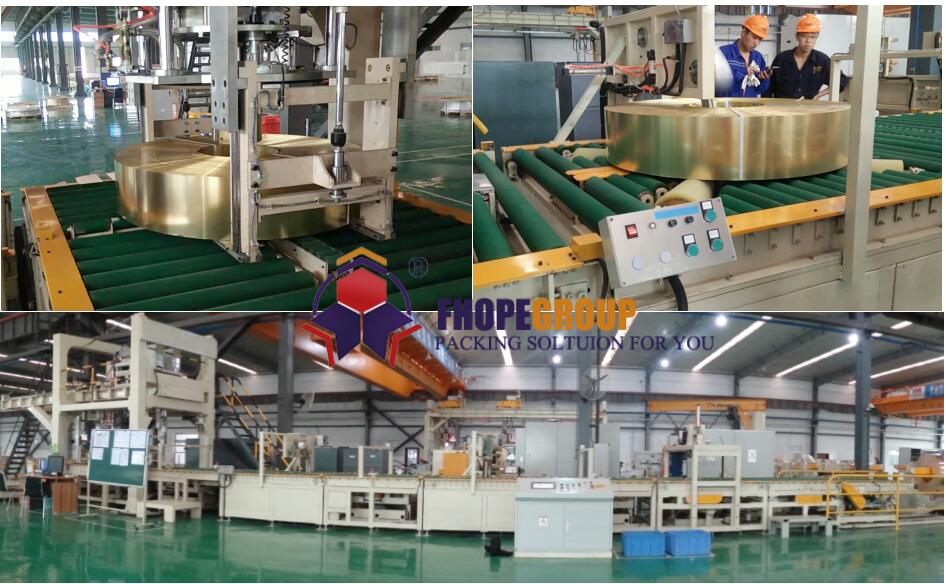 Automatic copper slitting coil strip packaging line