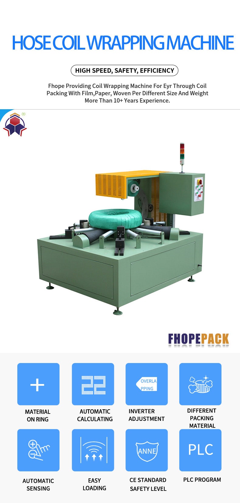 horizontal hose coil packing machine FPCA-100