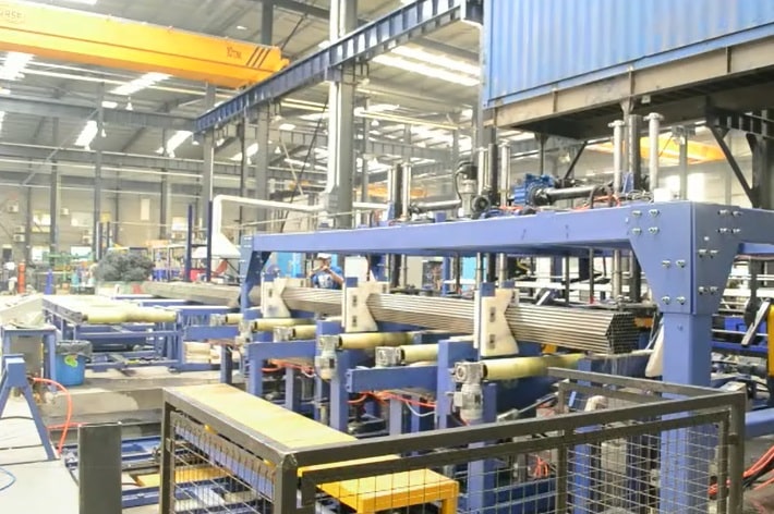 Automatiac steel pipe bundle packing line | Magnetic