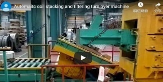 Máquina automática de volteo y apilamiento de bobinas