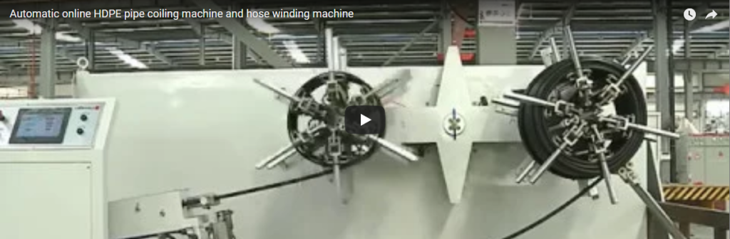 automatic online HDPE pipe coiling and hose winding machine