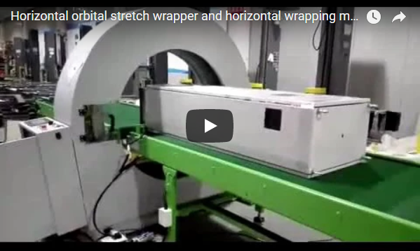 Horizontal orbital stretch wrapper and horizontal wrapping machine