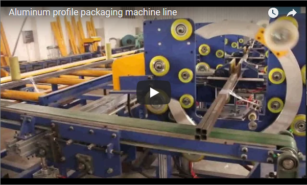Aluminum profile packing machine and wrapping machine line