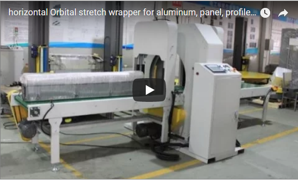 Horizontal Orbital stretch wrapper for aluminum, panel, profile and timber