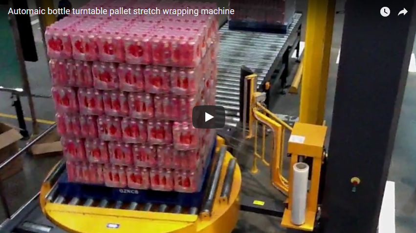 Automaic bottle turntable pallet stretch wrapping machine