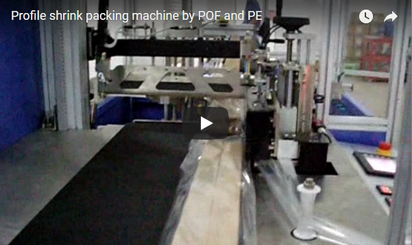 Automatic shrink packing machine for profiles and timber
