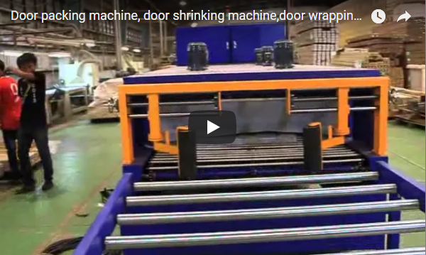 shrink packaging machine for door and panels