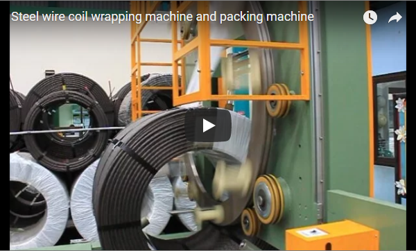 Steel wire coil wrapping machine and packing machine