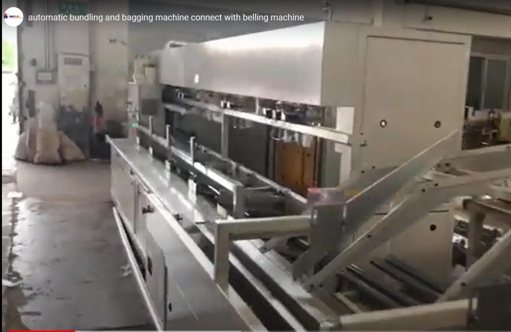 bundling and bagging machine connecting with belling machine