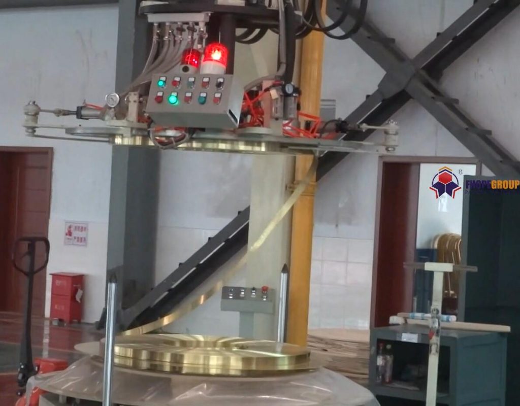 copper coil strip welding and handling line by vacumme lifter