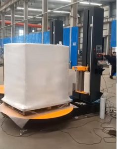 pallet stretch wrapping machine with weighing scale