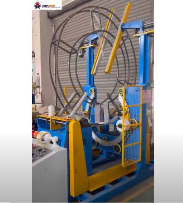 vertical stretch wrapping machine for big size coil