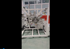 automatic coiling and strapping machine for big hose, corrugated hose, hose with wire,hdpe pipe