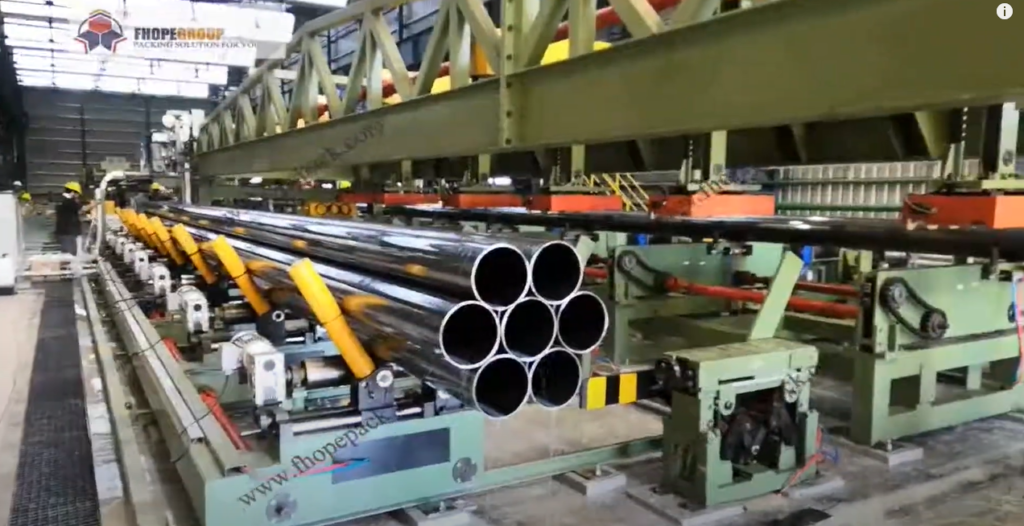 steel pipe strapping line bundling machine
