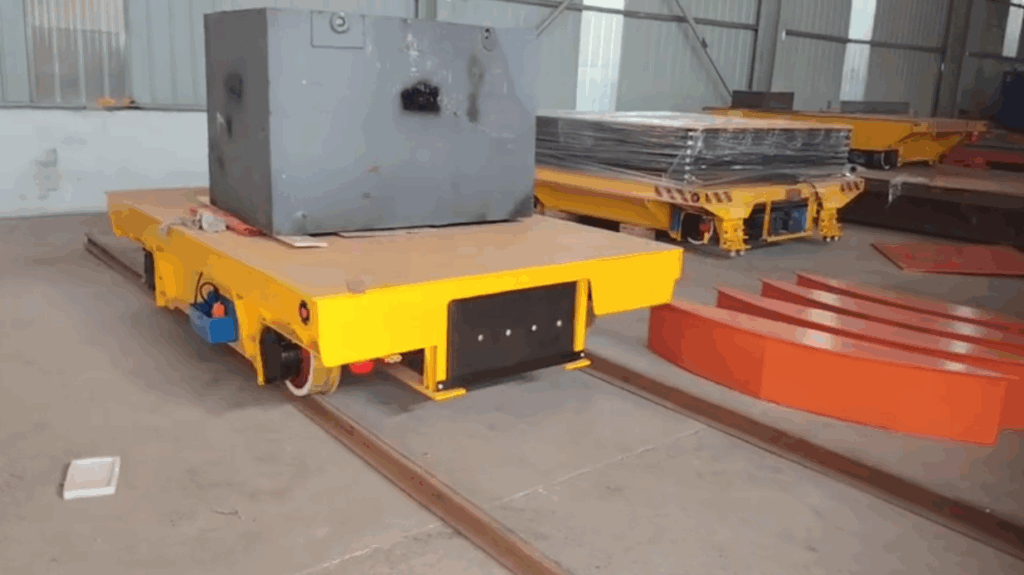 Trolleywagen voor stalen spoel met spoor