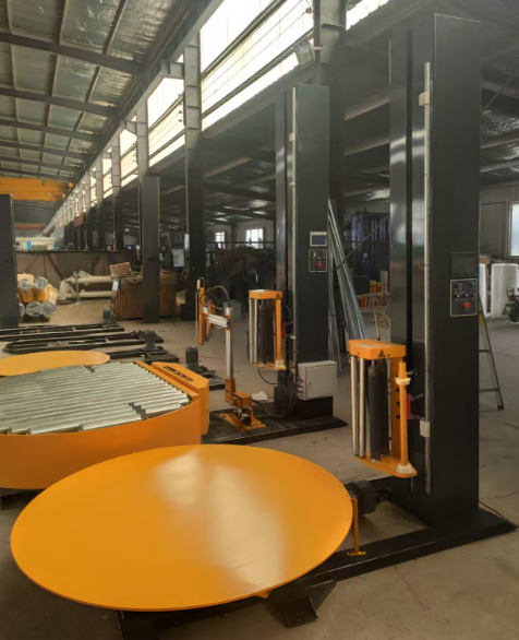 Machine d'emballage de palettes robuste avec plateau tournant renforcé Machine d'emballage de palettes robuste avec plateau tournant renforcé