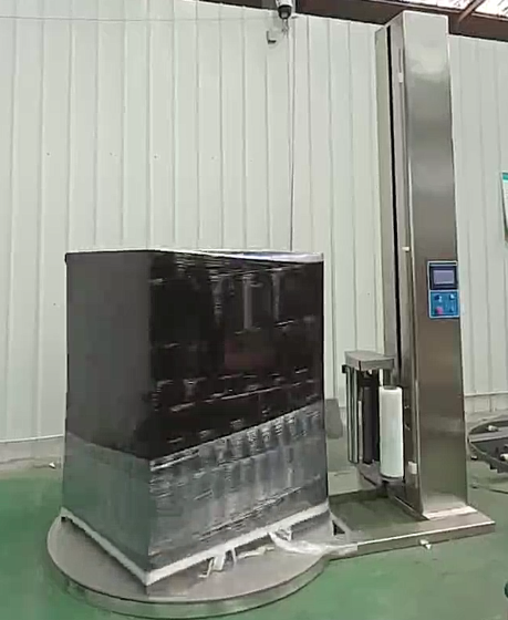 Machine d'emballage de palettes avec détection de palettes noires Machine d'emballage de palettes avec détection de palettes noires