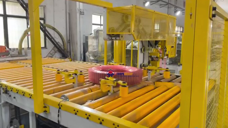 Automatic coil wrapping machine for India Customer